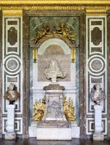 Alcove Gallery: Bust of Louis XIV, Salon de Diane, Grand Apartment, Chateau de Versailles, France, 17th century