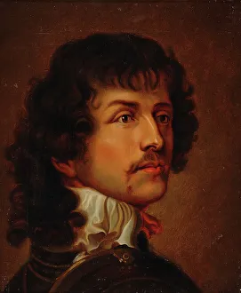Jansson Karl Prints: Bust of a man, copy after van Dyck?, 1861. Creator: Karl Emanuel Jansson