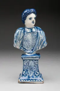 Delftware Prints: Bust of a Man, Delft, c. 1710 / 20. Creators: De Metalle Pot, Delftware