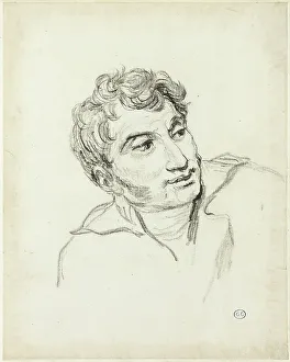 Bust of a Man, Head Turned to Right, c. 1810. Creator: Jacques-Louis David