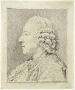 Cochin Charles Nicolas Prints: Bust of a Man in Profile to the Left, 1767. Creator: Charles Nicolas Cochin
