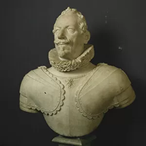 Neck Ruff Gallery: Bust of a Nobleman in Armor, About 1610. Creator: Pietro Tacca