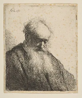 Bust of an Old Man with Flowing Beard: the Head Inclined Three-Quarters Right, 1630