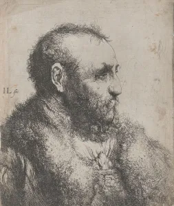 Bust of an Old Man with a Fur Collar, 17th century. Creator: Jan Lievens