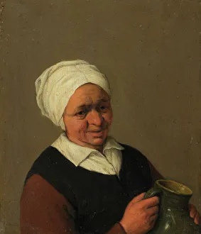 Headwrap Prints: Bust of an Old Peasant Woman Holding a Jug, after 1643. Creator: Unknown
