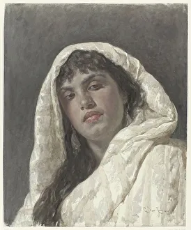 Bust of an oriental woman, 1880. Creator: Cesare Biseo