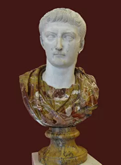 Bust of Tiberius, 1st H. 1st cen. AD. Artist: Art of Ancient Rome, Classical sculpture