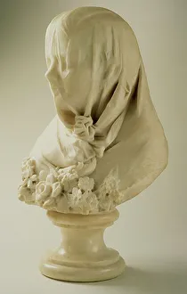 Veil Prints: Bust of a Veiled Child, c.1840. Creator: Pietro Marchetti