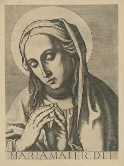 Raffaello Schiaminossi Prints: Bust of the Virgin, 1606/1607. Creator: Raffaello Schiaminossi