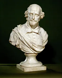 John Michael Rysbrack Prints: Bust of William Shakespeare (1564-1616), 1760. Creator: John Michael Rysbrack