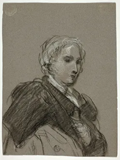 Bust of a Woman (recto); Draped Figure, Three-Quarter Length (verso), c. 1790. Creators: Thomas Barker, Thomas Jones Barker