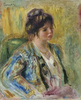 Images Dated 31st October 2013: Buste de femme en costume oriental, c. 1895. Artist: Renoir, Pierre Auguste (1841-1919)