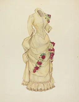 Bustle Prints: Bustle Dress, 1935 / 1942. Creator: Unknown