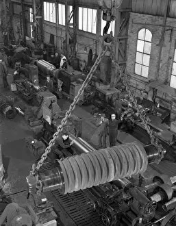 Lathe Gallery: A busy foundry shop floor with lathes, Wombwell, near Barnsley, South Yorkshire, 1963