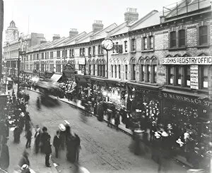 Greater London Council Gallery: Busy street scene, St Johns Road, Clapham Junction, London, 1912