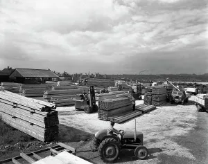 Barnsley Prints: A busy timber yard, Bolton upon Dearne, South Yorkshire, 1960. Artist: Michael Walters