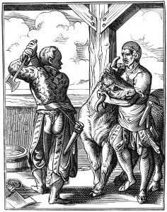 Butchering Prints: Butcher, 16th century (1849). Artist: Jost Amman