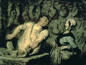 Vulnerability Gallery: The Butcher, Montmartre Market, 1857-1858. Artist: Honore Daumier