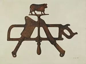 Bull Collection: Butchers Sign, c. 1938. Creator: Vera Van Voris