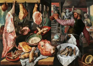 Beef Prints: Butcher's Stall, 1568. Creator: Beuckelaer, Joachim (ca. 1533-1574)