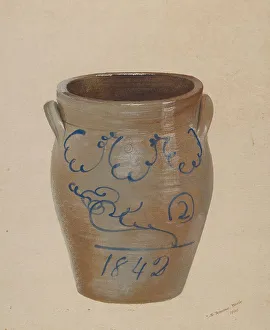 Butter Prints: Butter Crock, 1936. Creator: Jerome Hoxie