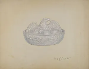 Butter Prints: Butter Dish (Hen), c. 1941. Creator: Edward Bashaw