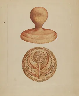 Butter Mold Prints: Butter Mold, 1935 / 1942. Creator: Anthony Zuccarello