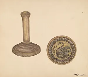 Butter Mold Prints: Butter Mold, 1940. Creator: Marie Lutrell
