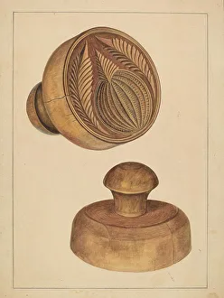Mould Prints: Butter Mold, c. 1936. Creator: Michael Dadante
