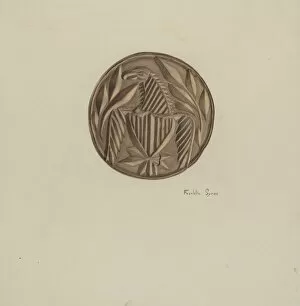 Watercolour And Graphite On Paperboard Collection: Butter Mold, c. 1938. Creator: Franklyn Syres