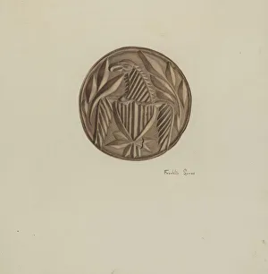 Watercolour And Graphite On Paperboard Collection: Butter Mold, c. 1938. Creator: Franklyn Syres
