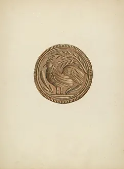 Butter Mold Prints: Butter Mold, c. 1938. Creator: Roy Weber