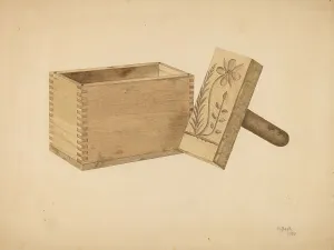 Mould Prints: Butter Molds, 1939. Creator: Harvey Beck