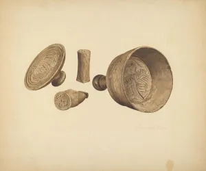 Butter Print and Mold, 1935 / 1942. Creator: Georgine E. Mason