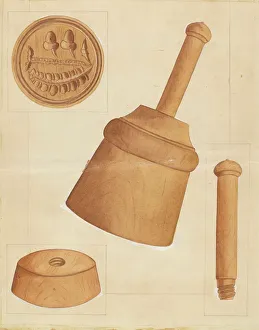 Butter Print and Mold, c. 1936. Creator: Anthony Zuccarello