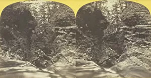 Albumen Print Stereo Collection: Buttermilk Creek Ithaca Cascades and 4t Fall looking down, 1860 / 65. Creator: J. C