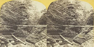 Albumen Print Stereo Collection: Buttermilk Creek, Ithaca, N.Y. Steeple Rock from the Fall above