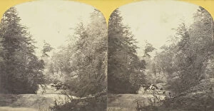 Albumen Print Stereo Collection: Buttermilk Creek, Ithaca, N.Y. View looking down 1st and 2d Falls, 207 feet, 1860 / 65