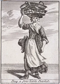Basket Seller Prints: Buy a fine Table Basket, Cries of London, (c1688?)