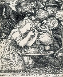 Cutting Prints: Buy from us with a golden curl, 1862