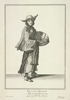 Buy a new Almanack, Cries of London, (c1688?). Artist: Pierce Tempest
