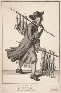 Marcellus Laroon Prints: Buy a Rabbet a Rabbet, Cries of London, (c1688?). Artist: Pierce Tempest