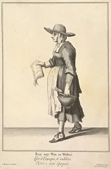 Marcellus Laroon Prints: Buy any Wax or Wafers, Cries of London, (c1688?). Artist: Pierce Tempest