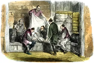 Buying camlets in a shop, Yokohama, Japan, 1865