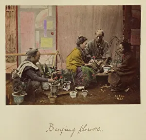 Engawa Prints: Buying Flowers, about 1873-1883. Creator: Shinichi Suzuki I