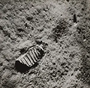 Footprint Prints: Buzz Aldrins Footprint on the Surface of the Moon, 1969. Creator: NASA