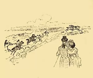 Bystanders watch as John Gilpin is chased across the countryside, 1878, (c1918). Creator