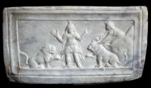 Byzantine depiction of Daniel in the lions den, 5th century