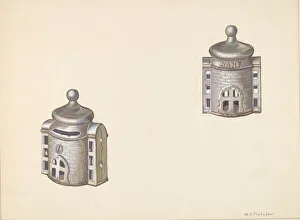 Saving Gallery: Byzantine Dome Coin Bank, c. 1938. Creator: William O. Fletcher