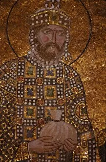 Byzantine Gallery: Byzantine Emperor Constantine IX Monomachos, St. Sophia, Istanbul, 20th century. Artist: CM Dixon